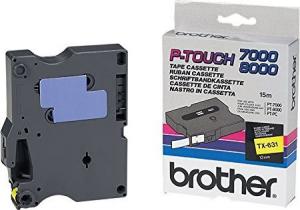 Brother Taśma TX-631 Laminowana 12mm BLACK ON YELLOW 3