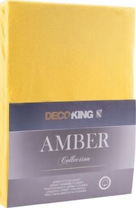 Decoking Prześcieradło Amber jersey z gumką żółty 100-120x200+30 cm 1