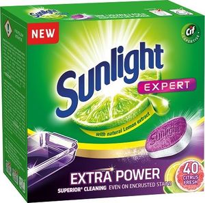 Sunlight Tabletki do zmywarki Expert Extra Power Citrus Fresh 40szt. 1