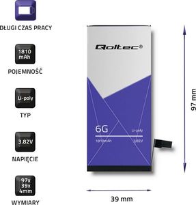 Bateria Qoltec Qoltec Bateria do iPhone 6 | 1810mAh 3