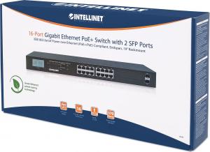 Switch Intellinet Network Solutions Gigabit 16x RJ45, POE+, 2x SFP, LCD, Rack 19 (561259) 8