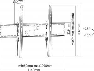 Equip Uchwyt ścienny 650322 60'' - 100'' 3