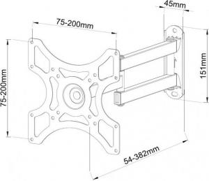 Techly Uchwyt ścienny ICA-LCD-2923B 19'' - 37'' 5