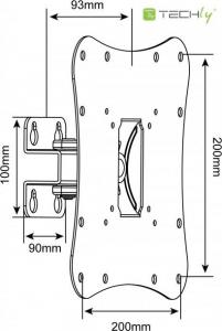 Techly Techly Wandhalterung für 23"-37" TV LED LCD 1 Gelenk schw. 3