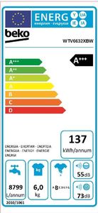 Pralka Beko WTV6632XBW 3
