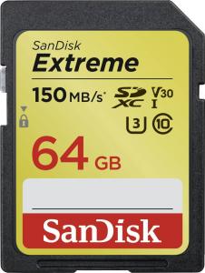 Karta SanDisk Extreme SDXC 64 GB Class 10 UHS-I/U3 V30 (SDSDXV6-064G-GNCIN) 1