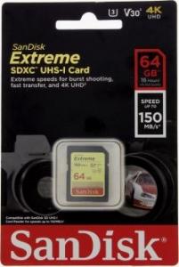 Karta SanDisk Extreme SDXC 64 GB Class 10 UHS-I/U3 V30 (SDSDXV6-064G-GNCIN) 4