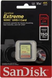 Karta SanDisk Extreme SDXC 256 GB Class 10 UHS-I/U3 V30 (SDSDXV5-256G-GNCIN) 3