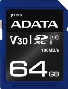 Karta ADATA Premier Pro SDXC 64 GB Class 10 UHS-I/U3 V30 (ASDX64GUI3V30S-R) 1