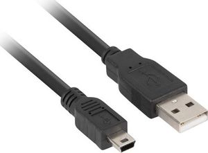 Kabel USB Lanberg KABEL USB MINI-B(M)->A(M) 2.0 1.8M CZARNY FERRYT (CANON) LANBERG 50-PACK 1