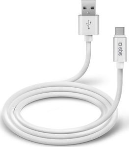 Kabel USB SBS Mobile USB-A - USB-C 1 m Biały (TECABLPOLOTYPECW) 1