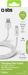 Kabel USB SBS Mobile USB-A - USB-C 1 m Biały (TECABLPOLOTYPECW) 2