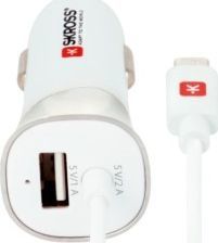 Ładowarka Skross ŁADOWARKA SAMOCHODOWA ZAPALNICZKA SKROSS 1X USB 1A 12V/24V BIAŁA + KABEL MICRO USB 2