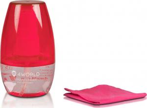 4World Zestaw czyszczący płyn + ściereczka do ekranów różowy (10554-PNK) 1