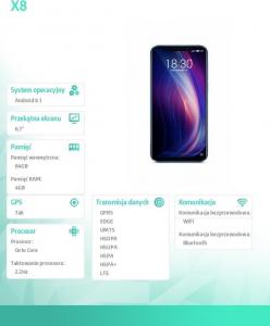 Smartfon Meizu X8 4/64GB Niebieski  (MEIZUX864GBBLACK) 2