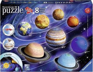 Ravensburger Puzzle 3D Układ planet 2x27el/2x54el/2x72el/2x108el (116683) 1