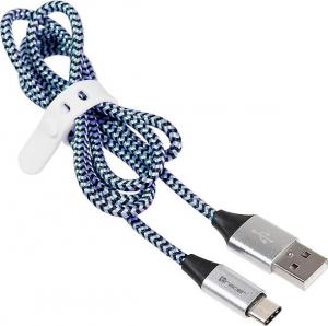 Kabel USB Tracer USB-A - USB-C 1 m Niebieski (TRAKBK46266) 1