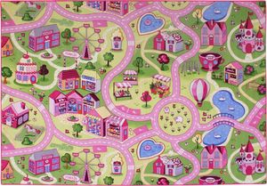 Dywan dziecięcy Sweet Town, różowy, 95x200cm (21613690) 1