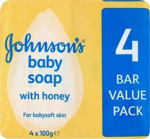 Johnsons Muilas Johnson's Baby Soap with Baby Lotion & Honey 4x100 g 1