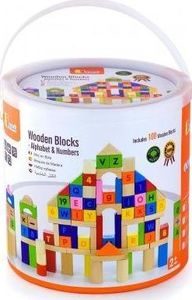 Viga Drewniane kolorowe klocki z literami i cyframi 2