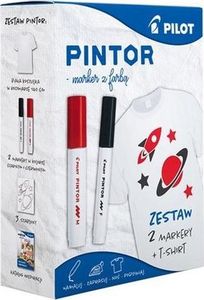 Pilot Zestaw kreatywny do malowania marker czarny i czerwony+koszulka 1
