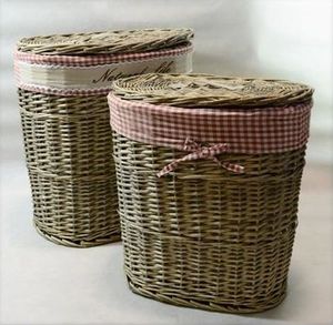 Kosz na pranie Kosz wiklinowy na pranie owalny szary H:48 cm uniwersalny 1