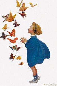 Museums & Galleries Karnet B6 z kopertą Little Girl and Butterflies 1