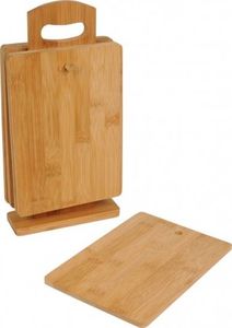 Deska do krojenia z rączką bambusowa 22x15cm 7szt. 2