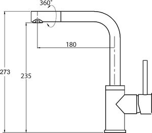 Bateria kuchenna Aquasanita Forte stojąca czarna (5553-601) 3