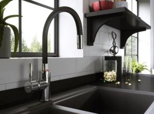 Bateria umywalkowa Ferro Zumba stojąca czarny 2