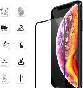 Rock Szkło hartowane Rock pełne full glue do Apple iPhone XR czarne uniwersalny 5