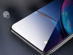 Rock Szkło hartowane Rock pełne full glue do Apple iPhone XR czarne uniwersalny 8