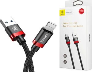 Kabel USB Baseus Kabel Baseus Golden Belt usb lightning iPhone 1,5m 2A czerwony uniwersalny 5