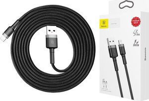 Kabel USB Baseus USB-A - Lightning 2 m Czarno-szary (6953156275010) 6