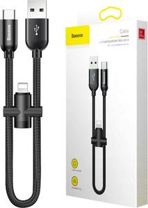 Kabel USB Baseus Baseus kabel 2w1 u-shaped USB-C Lightning 2.4A czarny uniwersalny 1