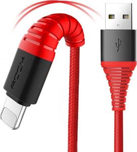 Kabel USB Rock Space Kabel Rock Hi-Tensile USB - Lightning 2.1A 1.2m nylon czerwony uniwersalny 1