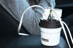 Ładowarka Remax Remax Cup CR-2XP ładowarka samochodowa hub rozdzielacz czarny uniwersalny 2