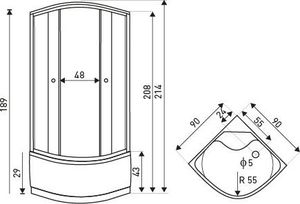 Imperial Kabina prysznicowa z hydromasażem Paulina 90cm ze szkłem hartowanym (21667470) 2