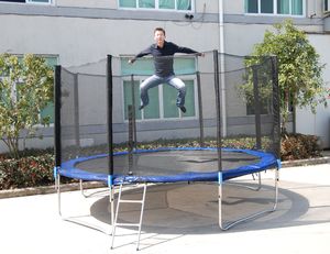 Trampolina ogrodowa LEX Trampolina ogrodowa z siatką zewnętrzną 400cm czarna 3