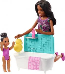 Lalka Barbie Mattel Skipper: Klub opiekunek - Opiekunka z wanną (FHY97/FXH06) 1