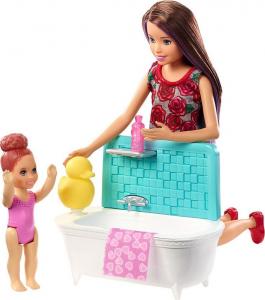 Lalka Barbie Mattel Skipper: Klub opiekunek - Opiekunka z wanną (FHY97/FXH05) 1