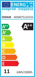 Osram LED STAR ClasA 230V 11W 827 E27 noDIM A++ 1521lm 2700K 10000h 4