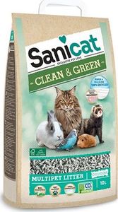Żwirek dla kota Sanicat Clean&Green Cellulose Naturalny 10 l 1