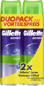 Gilette Skutimosi gelis su alijošiaus ekstraktu Gillette Series vyrams 2 x 200 ml 1