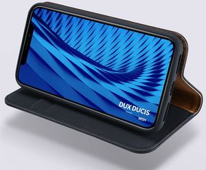 Dux Ducis Wish skórzane etui pokrowiec ze skóry naturalnej iPhone XR czerwony uniwersalny 12