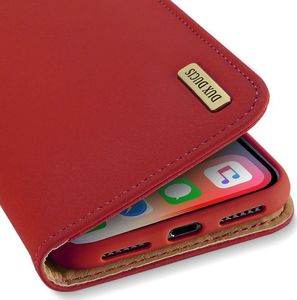 Dux Ducis Wish skórzane etui pokrowiec ze skóry naturalnej iPhone XR czerwony uniwersalny 3