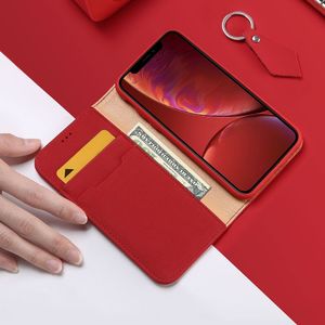 Dux Ducis Wish skórzane etui pokrowiec ze skóry naturalnej iPhone XR czerwony uniwersalny 7