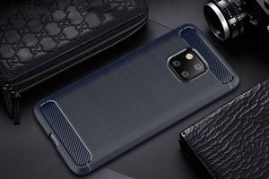 Hurtel Carbon Case elastyczne etui pokrowiec Huawei Mate 20 Pro niebieski uniwersalny 7