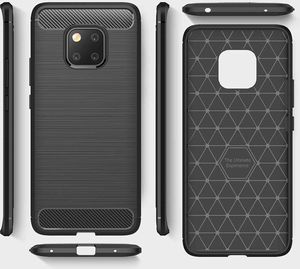Hurtel Carbon Case elastyczne etui pokrowiec Huawei Mate 20 Pro czarny uniwersalny 3
