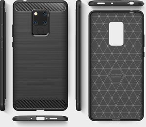 Hurtel Carbon Case elastyczne etui pokrowiec Huawei Mate 20 czarny uniwersalny 4